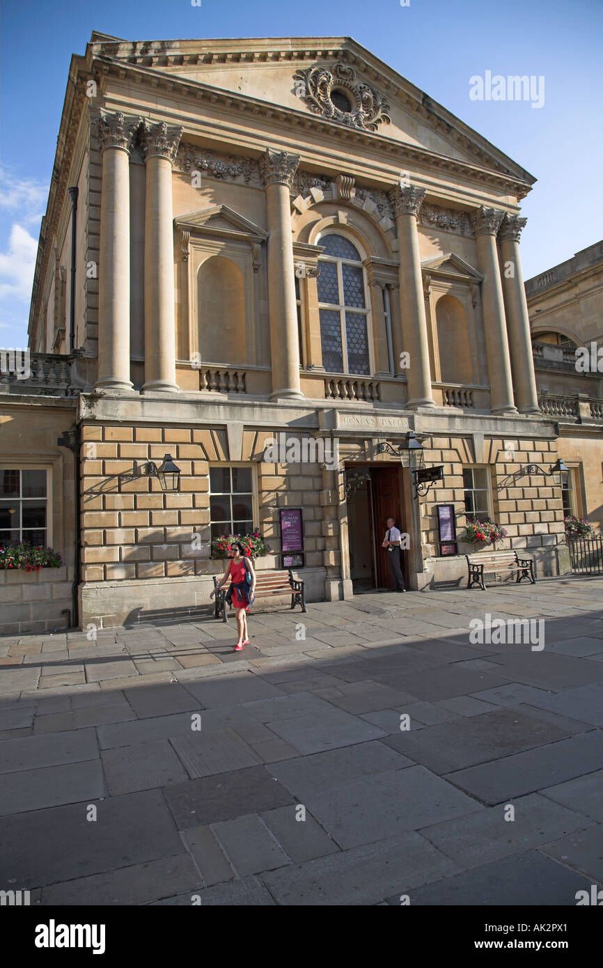Pump Rooms and Roman Baths entrance Bath Somerset England Stock Photo