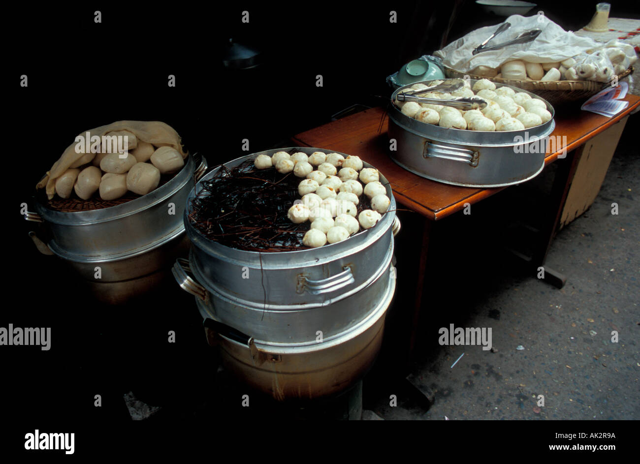 Yangtse Wanxian market dumplings China Stock Photo