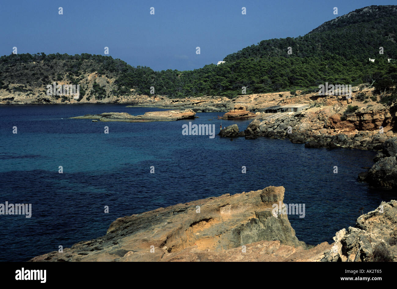 Ibiza Island of Eivissa Cala Xarraca Portinatx Balearic Islands Spain Stock Photo