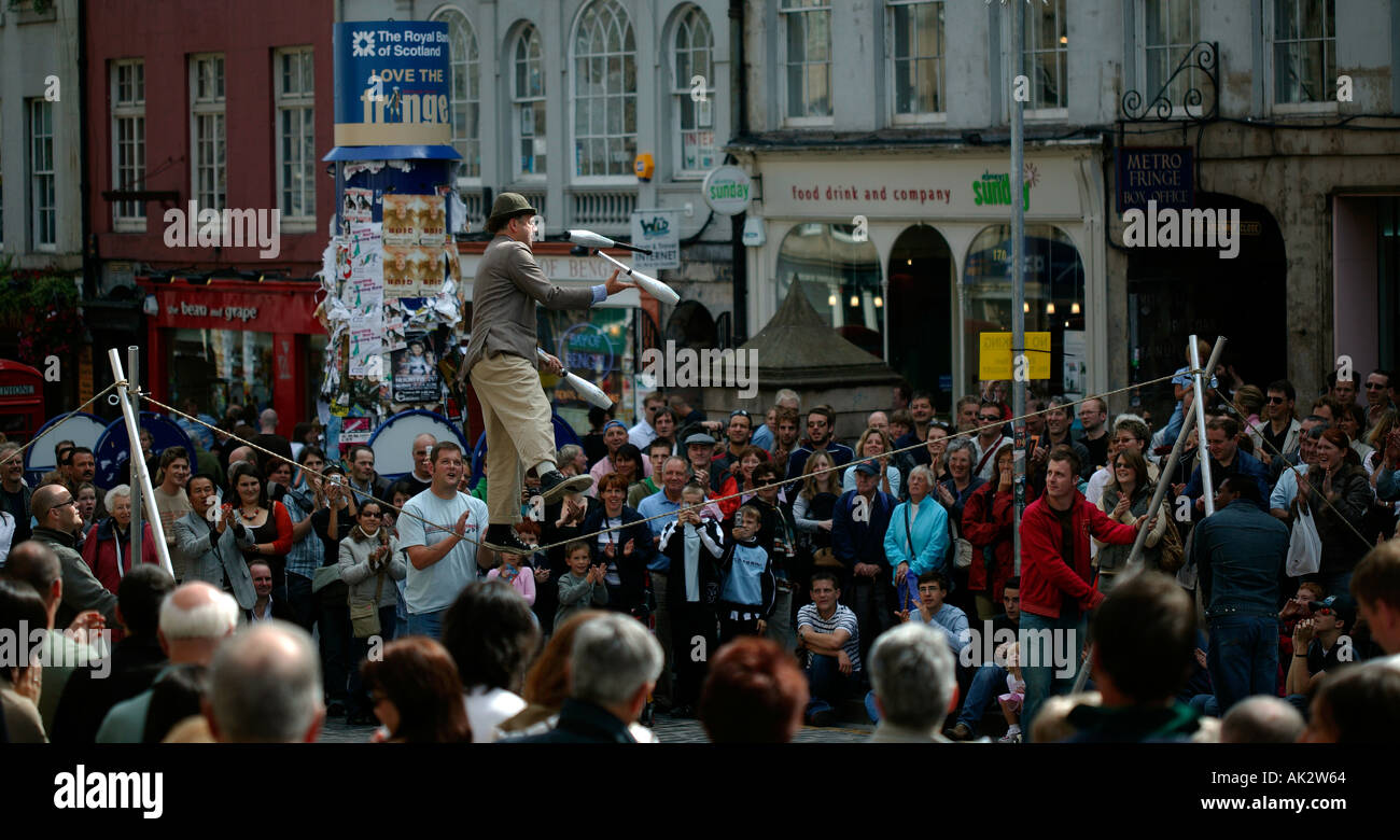 Fringe Performer entertaining audience during Edinburgh Fringe Festival Stock Photo