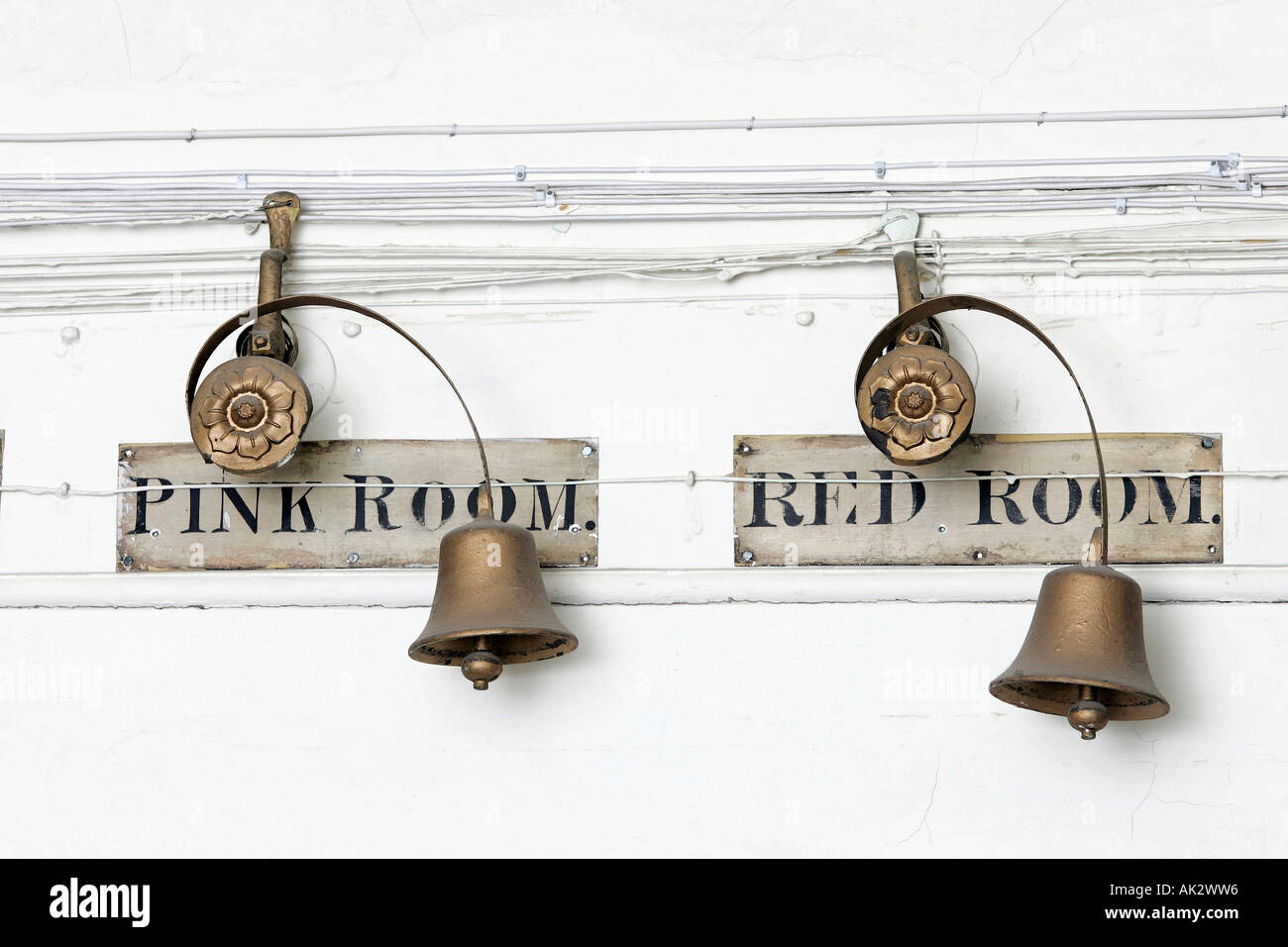 Servant's bells in a stately home. Stock Photo