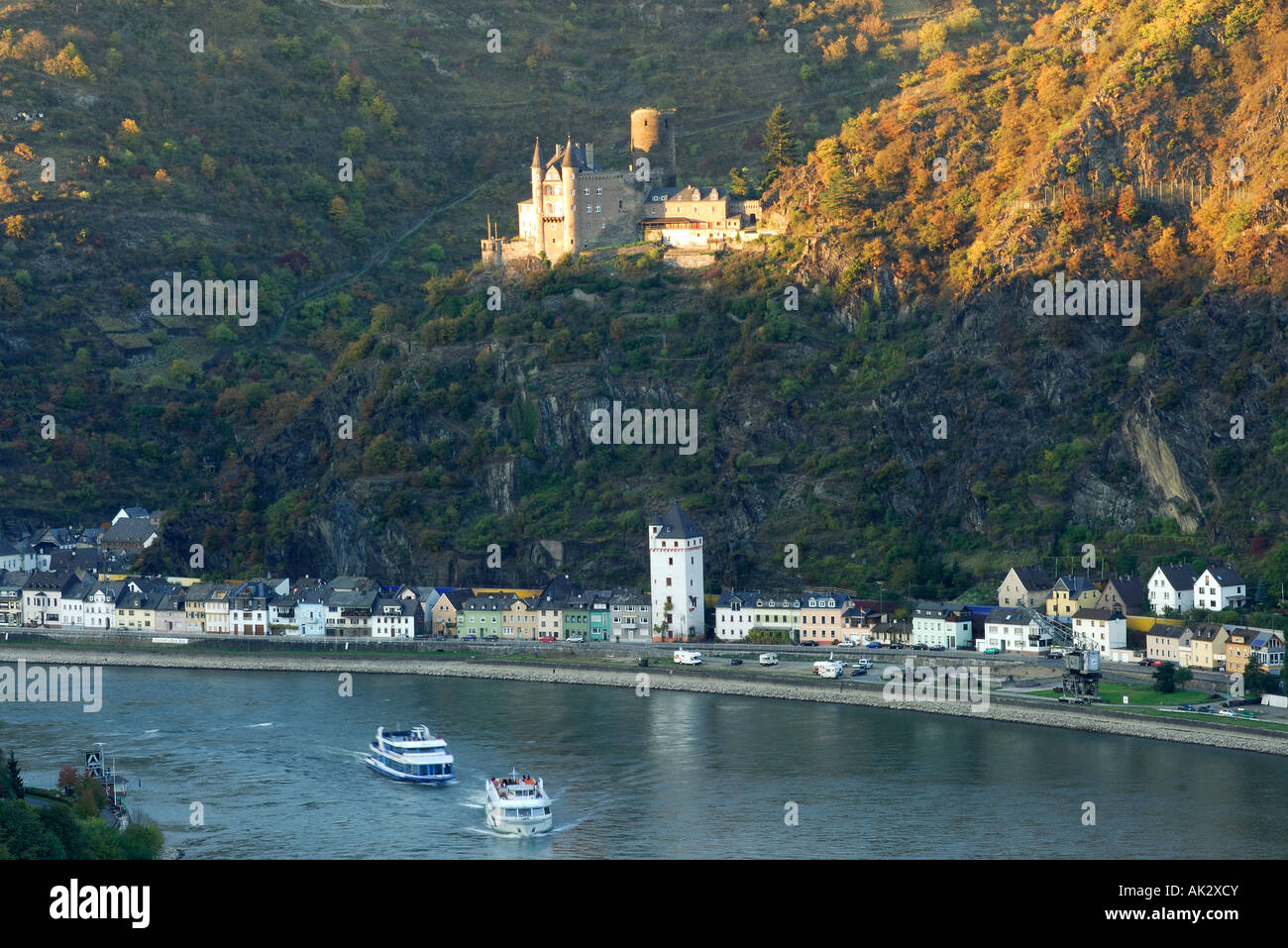 German Rhine valley castle, St Goar Stock Photo - Alamy