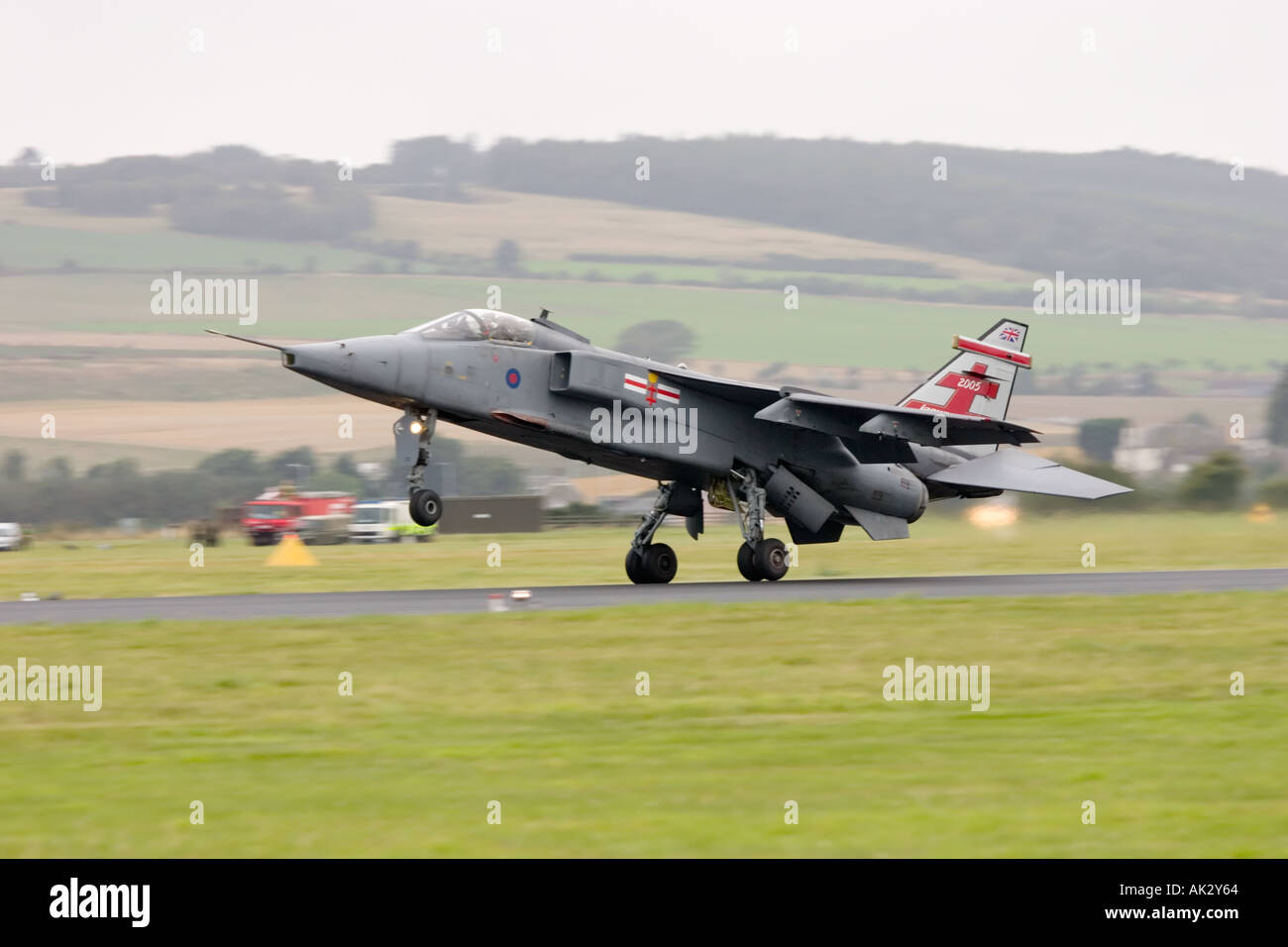 RAF Jaguar GR3A 41 R Squadron landing Stock Photo