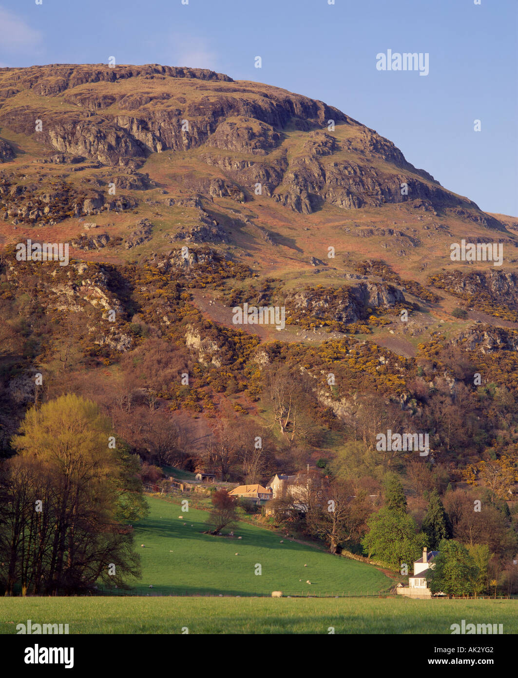 Blairlogie, Stirling, Scotland, UK. View towards the village that sits