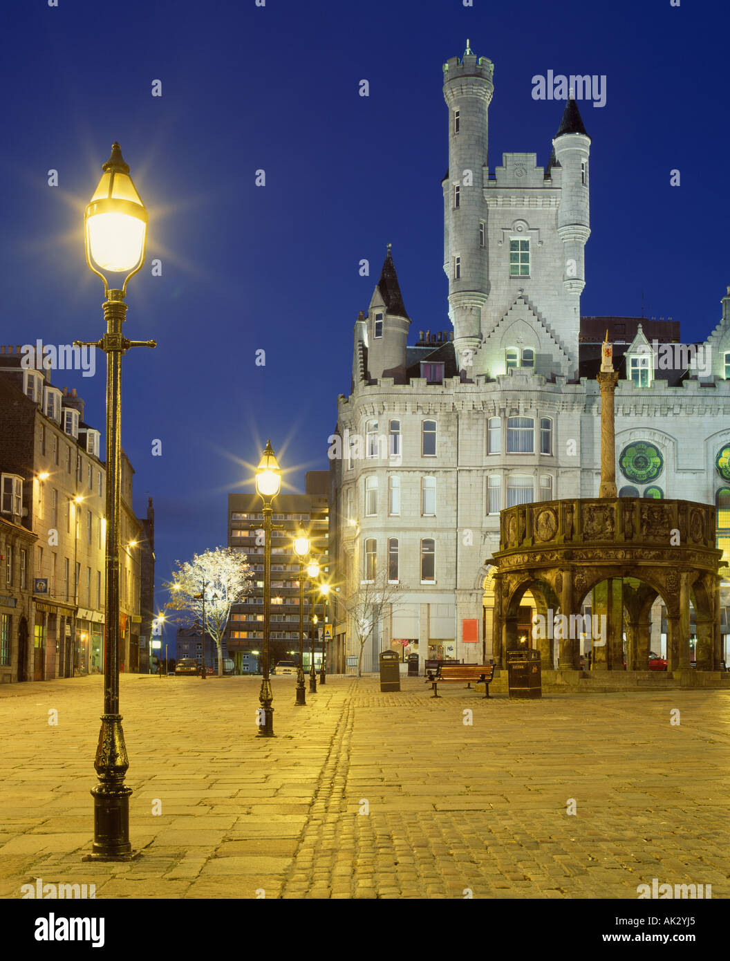 Scotland, Aberdeen, Castlegate and the Mercat Cross Stock Photo