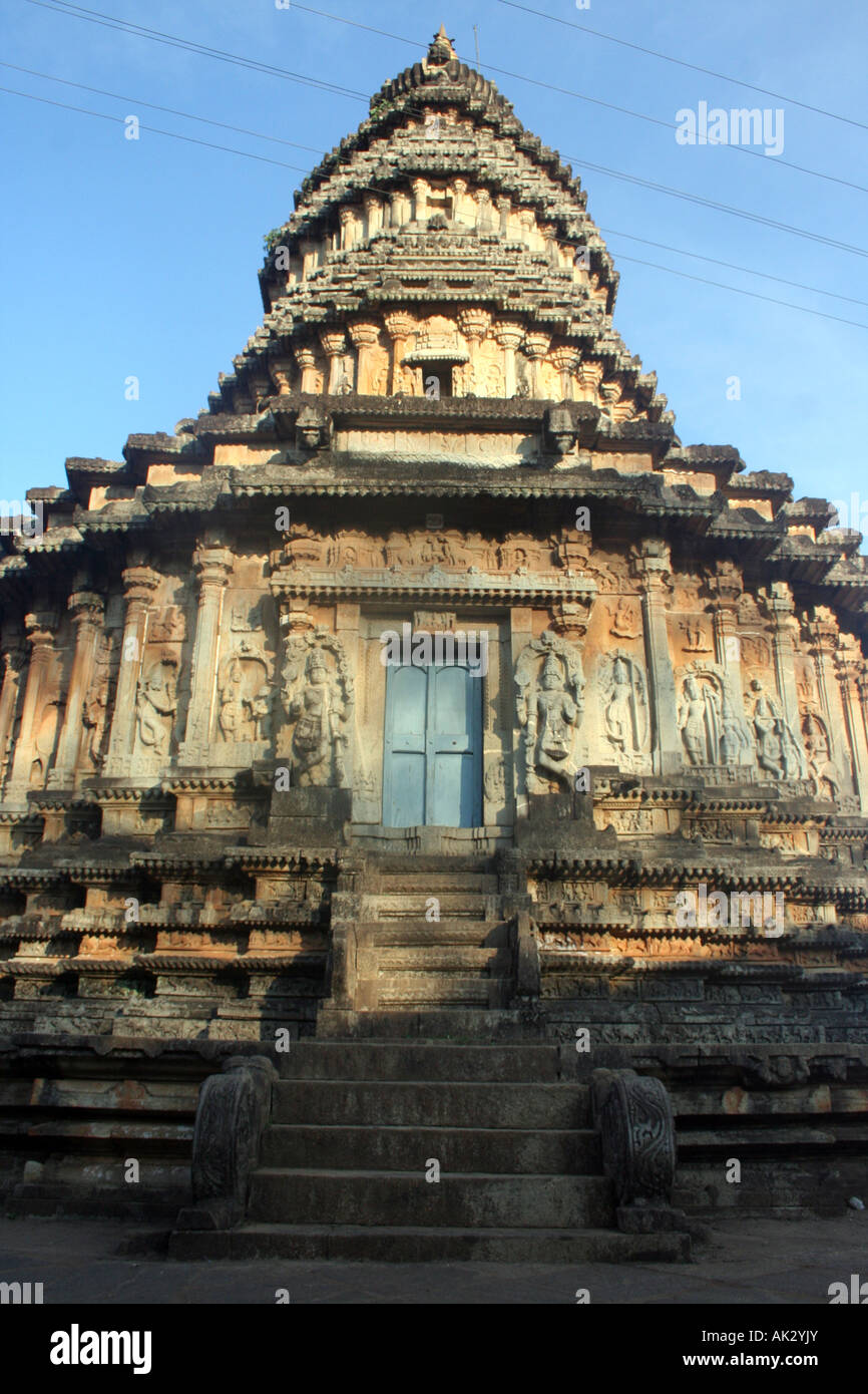 Entrance of the medival shiva temple at Shringeri, Karnataka Stock Photo