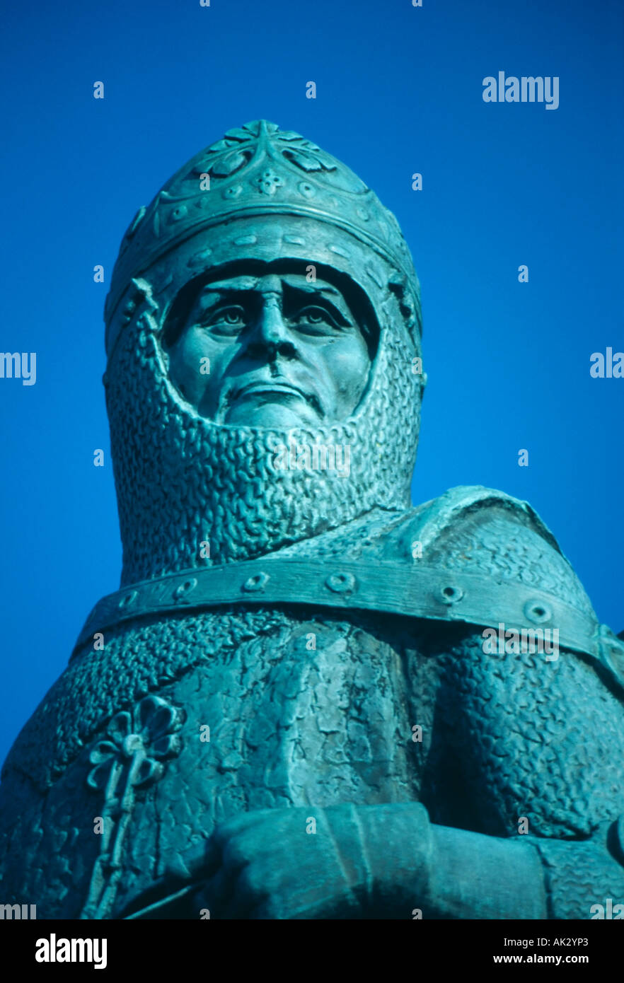 Statue of Robert the Bruce at the Borestone, Bannockburn, Stirling, Scotland Stock Photo