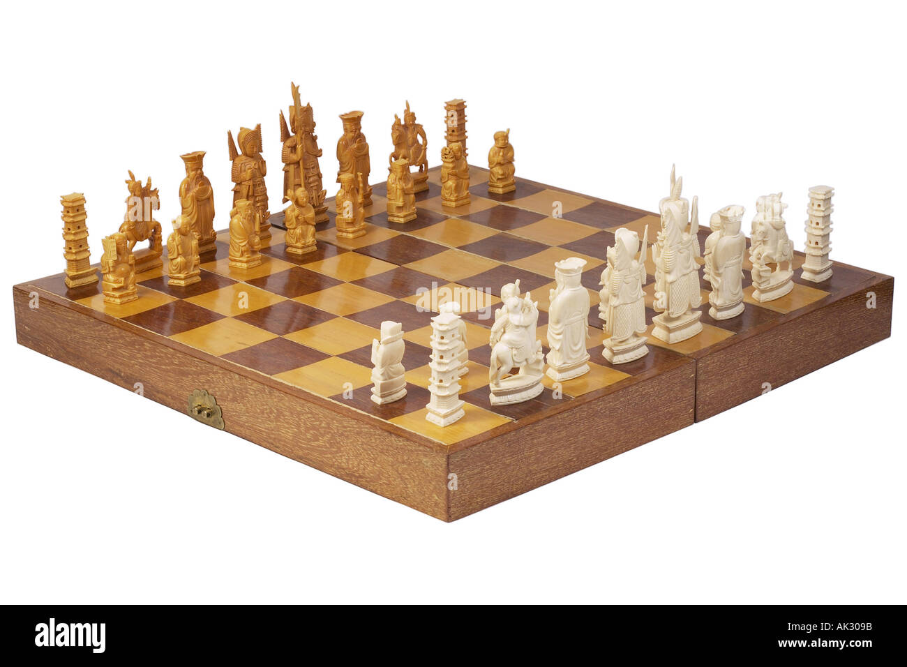 Download A Timeless Game - Vintage Ivory Chess Pieces Wallpaper