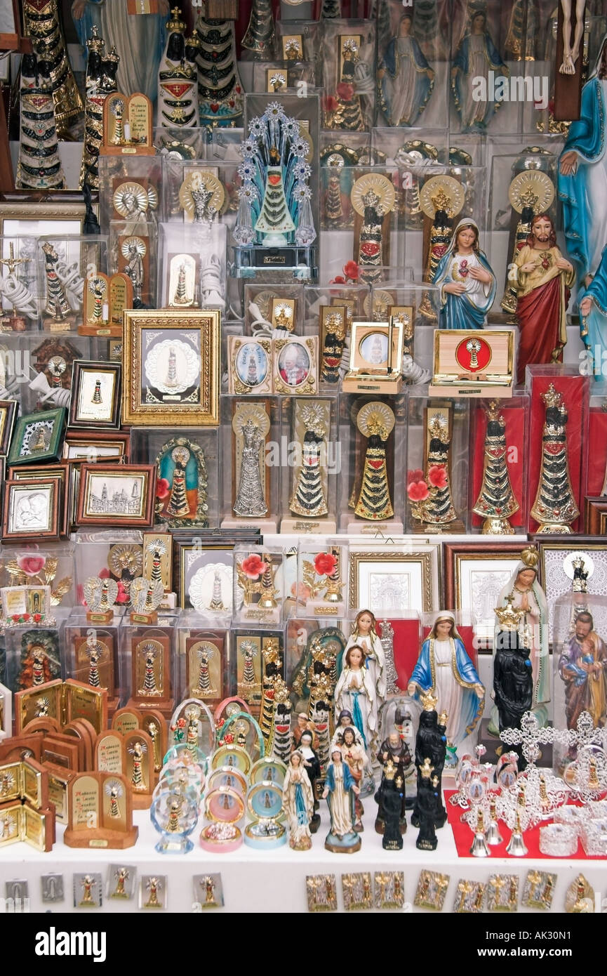 Italy, Marche, Loreto, religious souvenirs shop Stock Photo Alamy