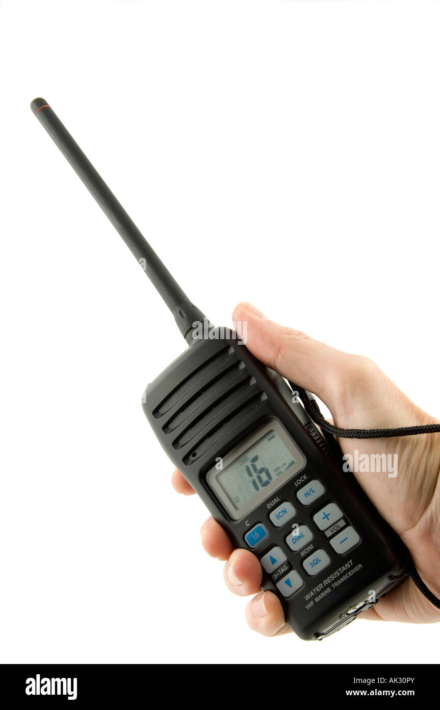 marine band VHF handheld radio Stock Photo Alamy