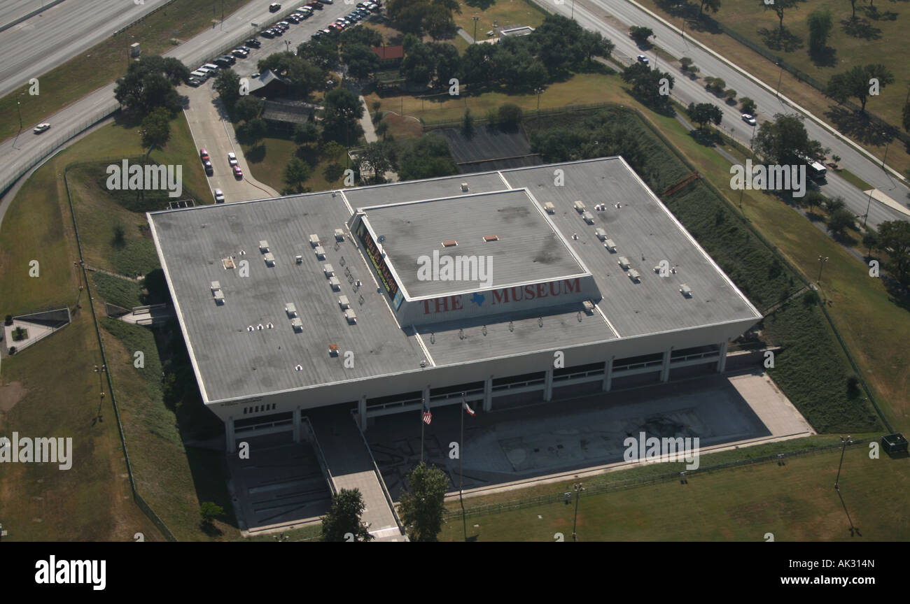 aerial view of Institute of Texan Cultures from Tower of the Americas San Antonio   Texas  November 2007 Stock Photo