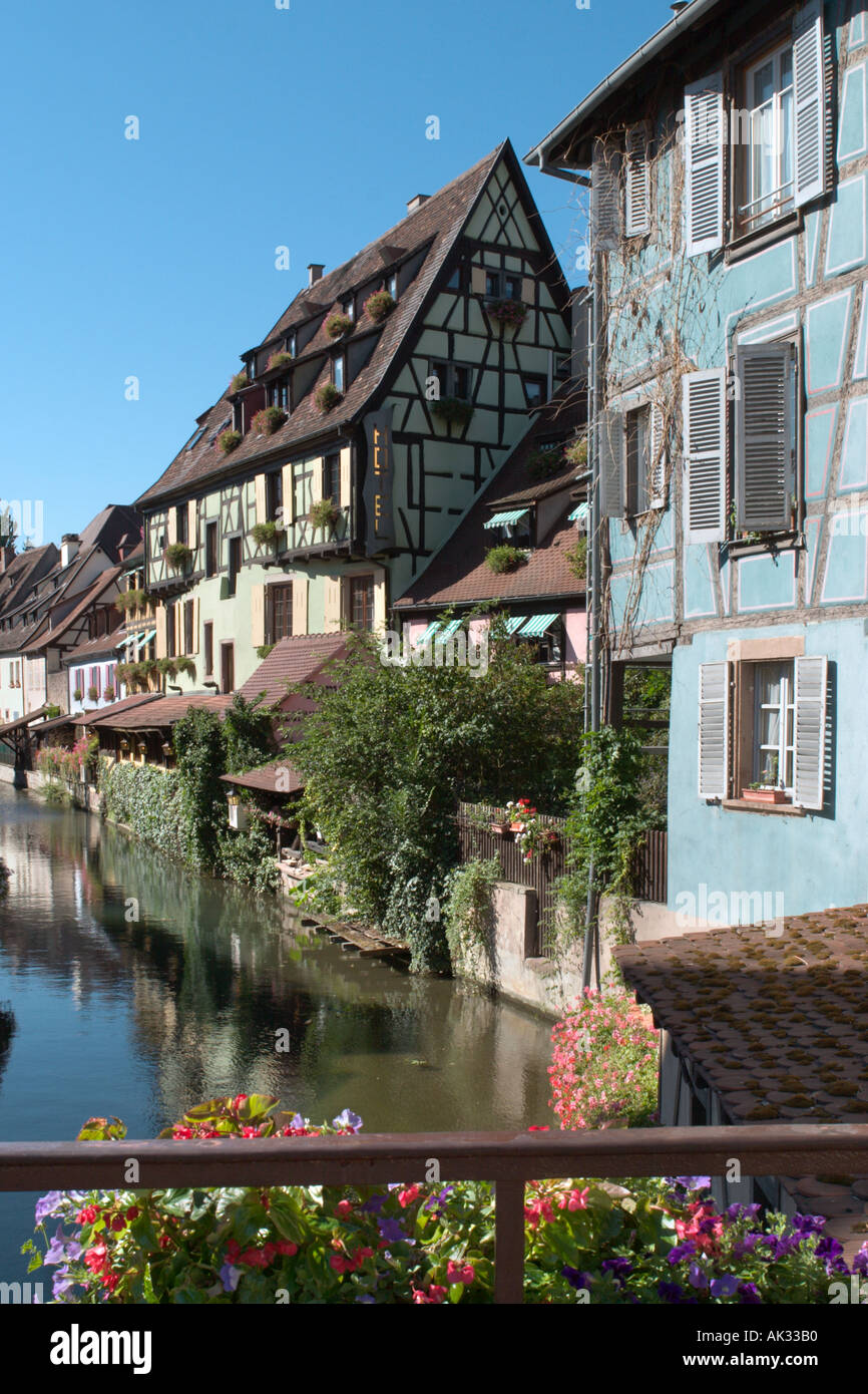River Lauch in Petite Venise (Little Venice), Colmar, Alsace, France Stock Photo