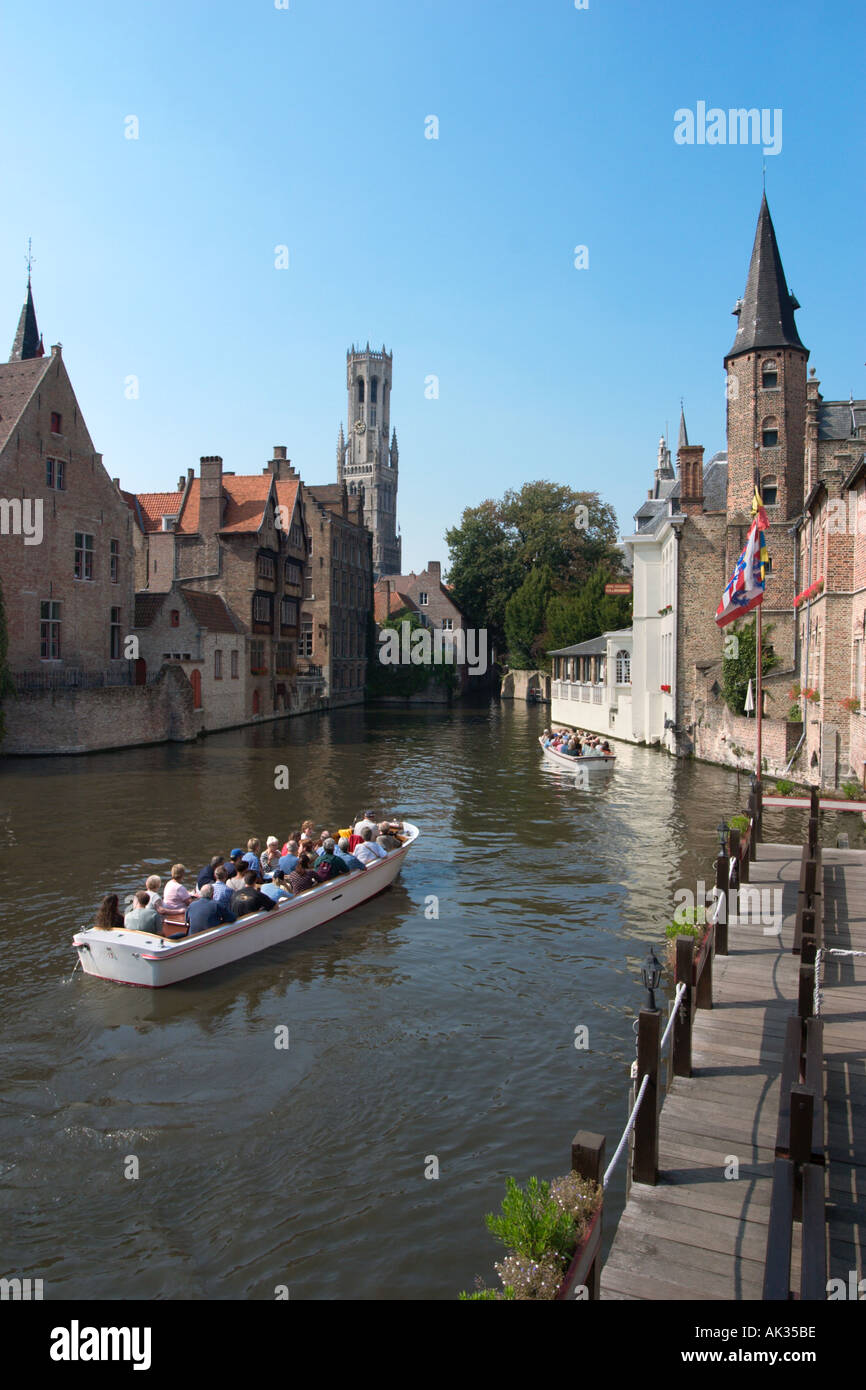 Canal view near the Fish Market, Bruges (Brugge), Belgium Stock Photo