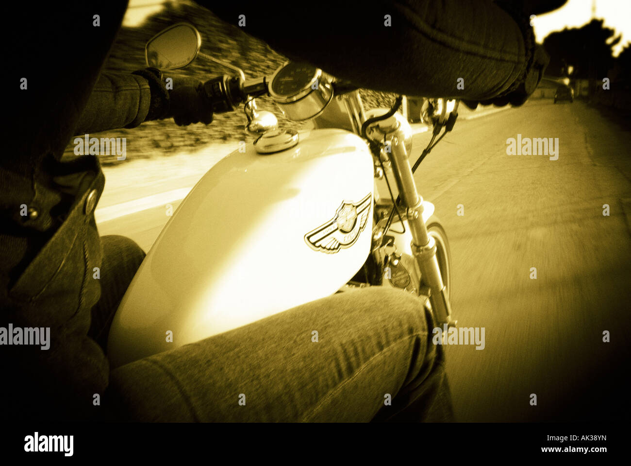 Motorcycle on the road Stock Photo - Alamy