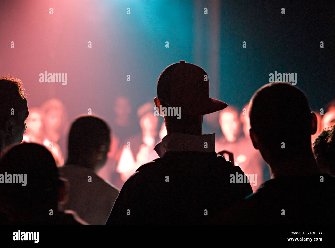 an outline of some people at a hip hop concert Stock Photo