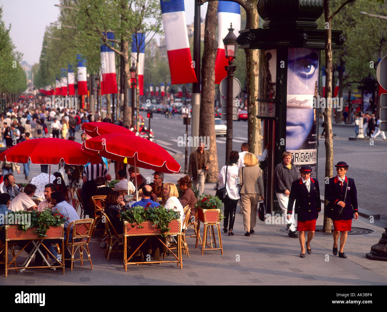 Cafe on Champs-Elysées, Paris, France Stock Photo