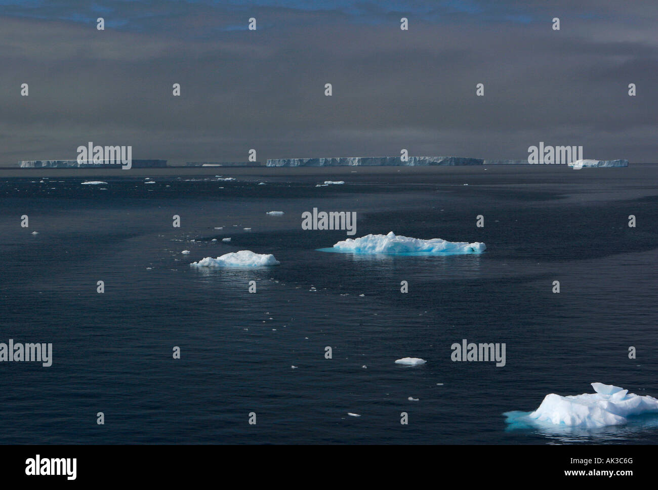 Field of icebergs, Antarctic Sound Stock Photo