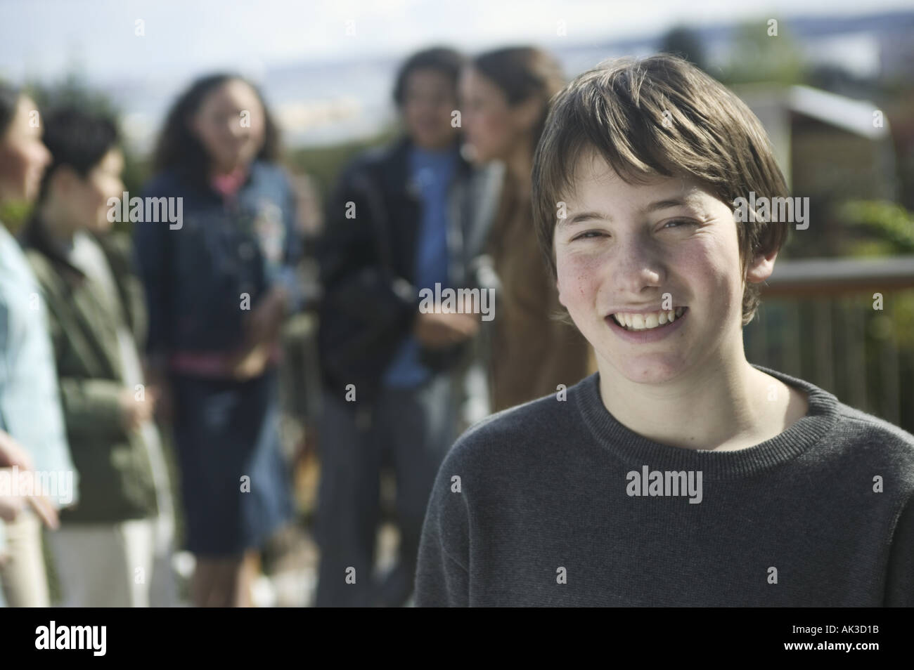 Outdoor portrait of a teenage boy Stock Photo