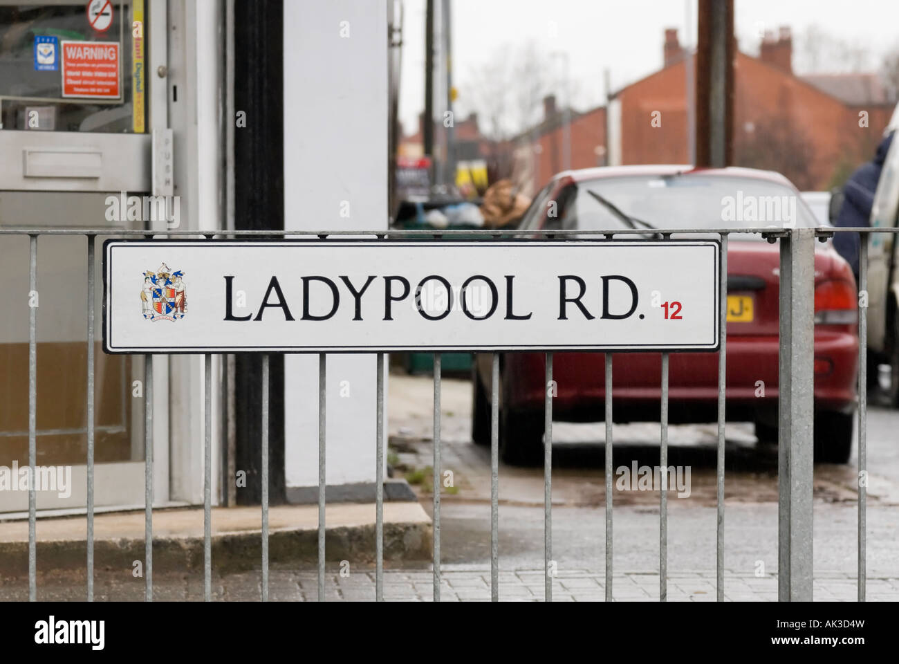 ladypool road sign in birmingham home of the curry mile in the west