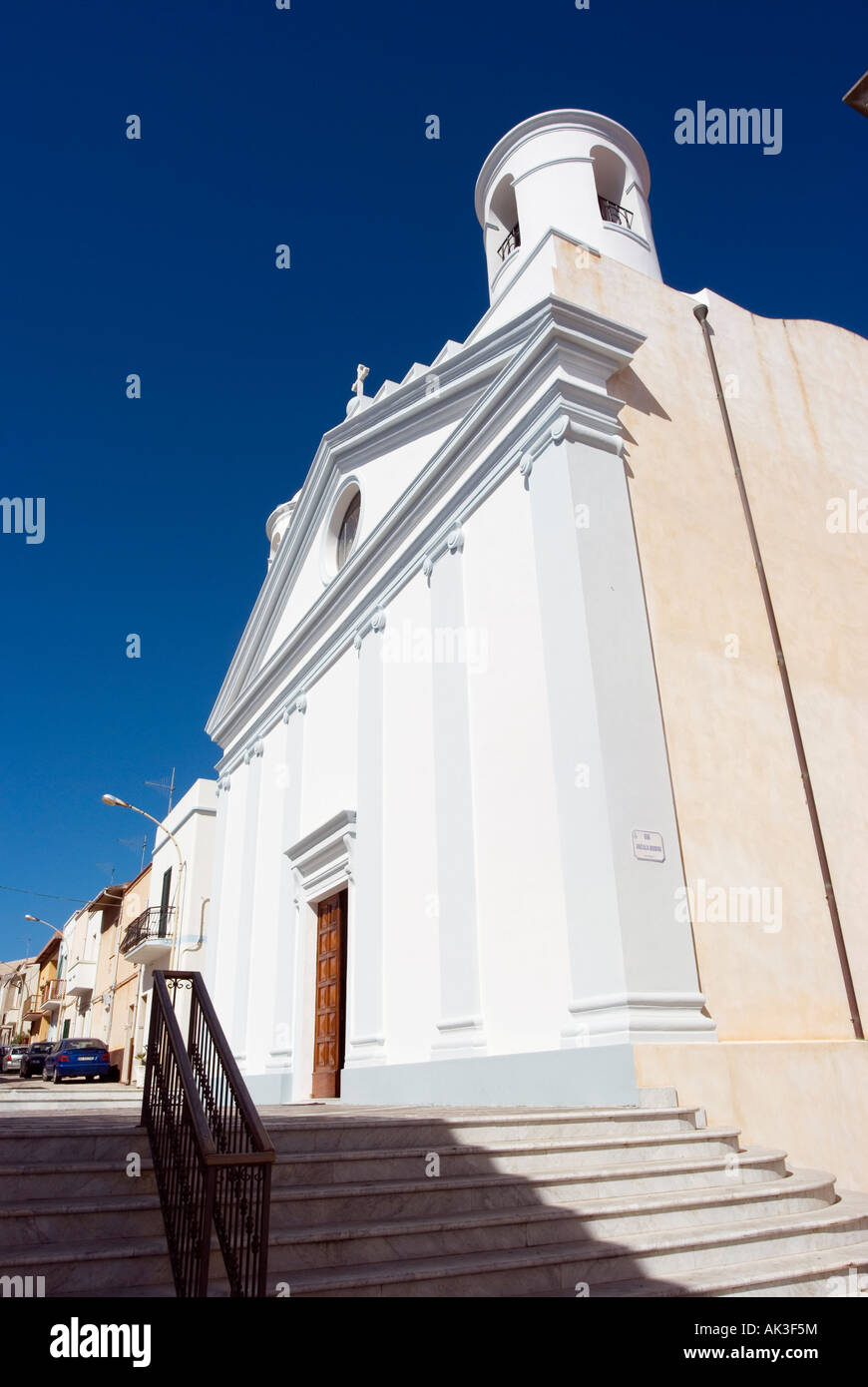 White Church in a vey small village in a wonderfull summer sunny day ...