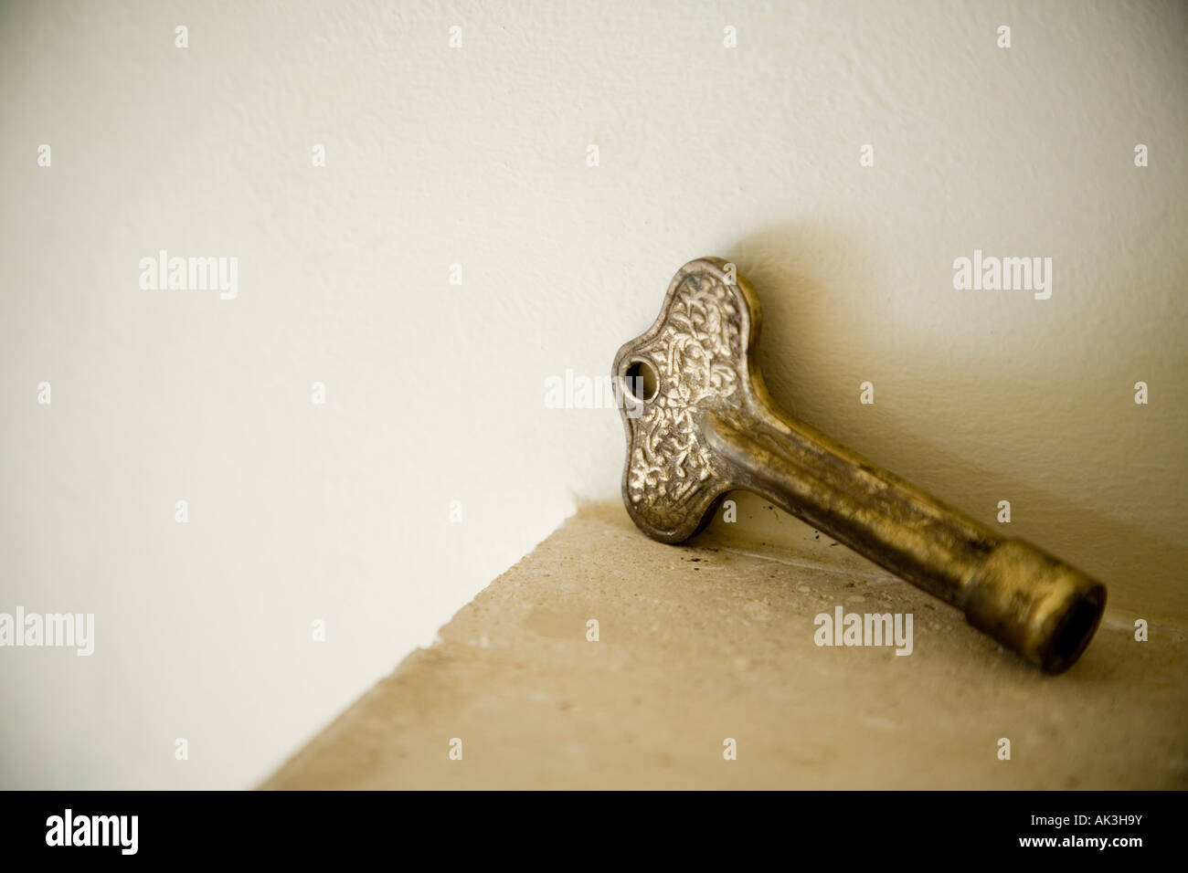 Old Fashioned Brass Key Stock Photo Alamy