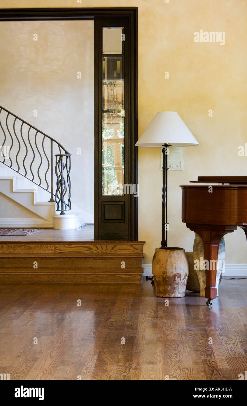 Living Room with Grand Piano Stock Photo - Alamy