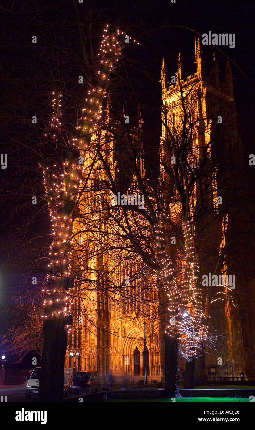 Christmas light display Minster York UK Stock Photo Alamy