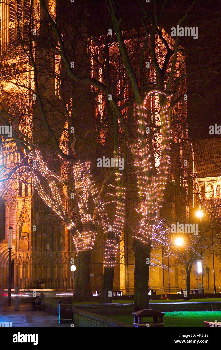 Christmas light display Minster York UK Stock Photo Alamy