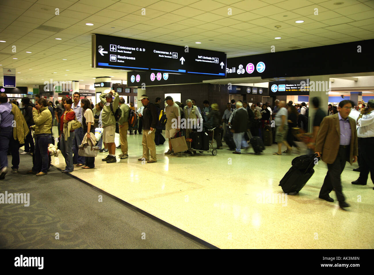Queues at Miami International Airport Stock Photo