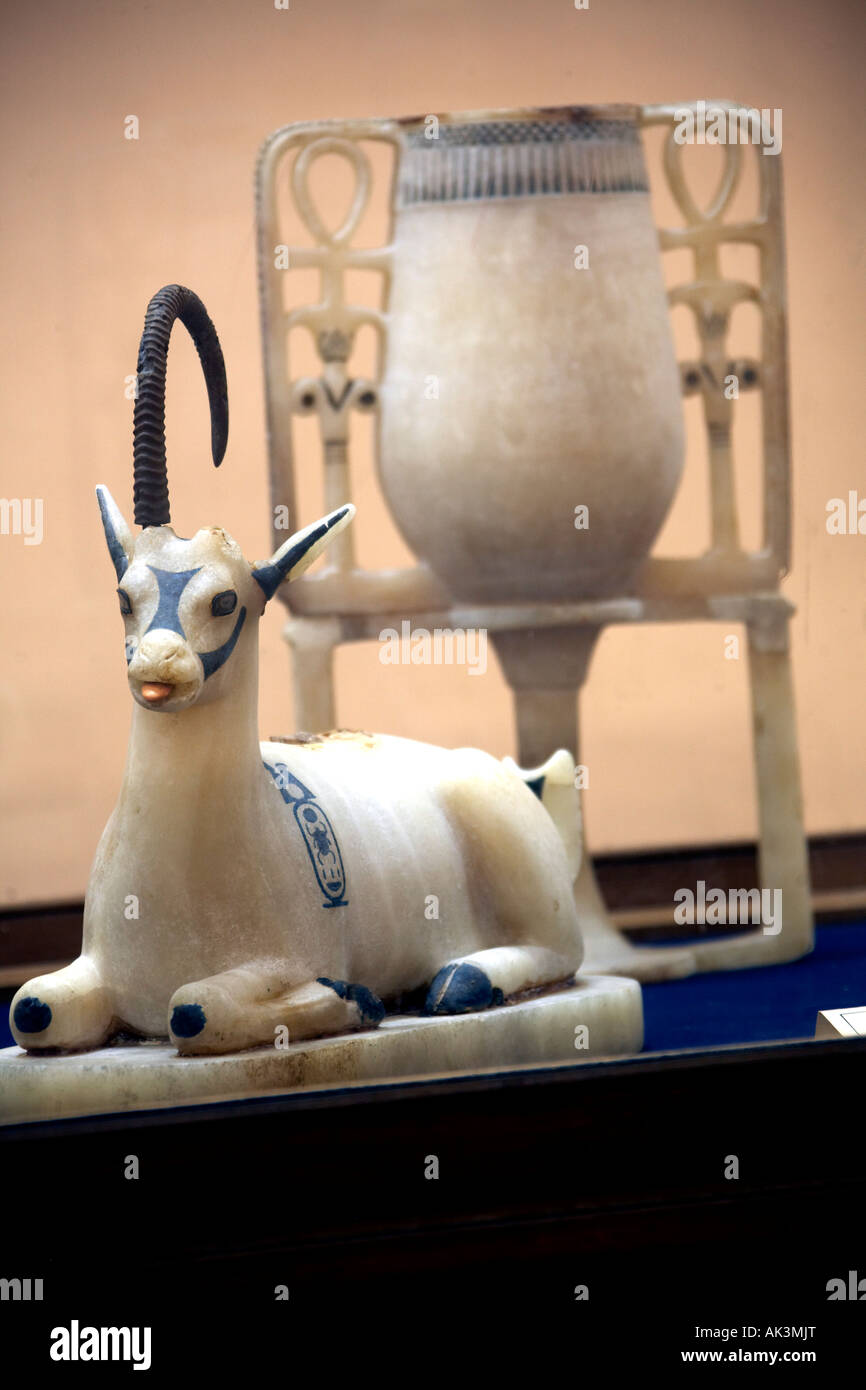 Ancient Egyptian alabaster bottles inscribed with the name Tutankhamun