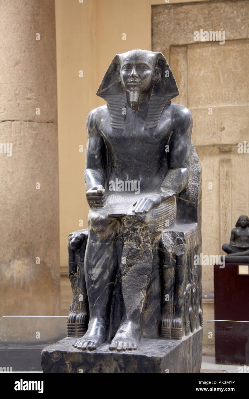 Diorite statue king chepren egyptian hires stock photography and