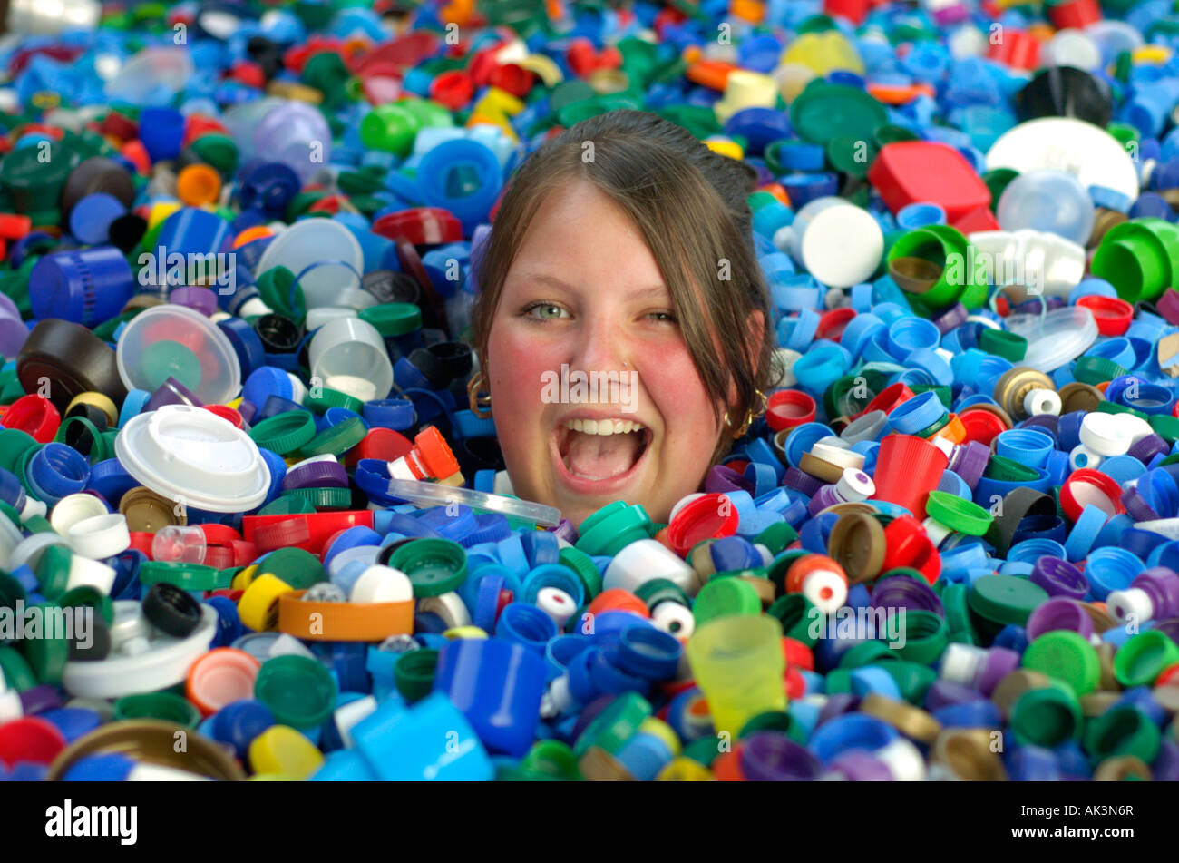 A teenage girl drowns in a sea of bottle tops, Manchester Lancashire