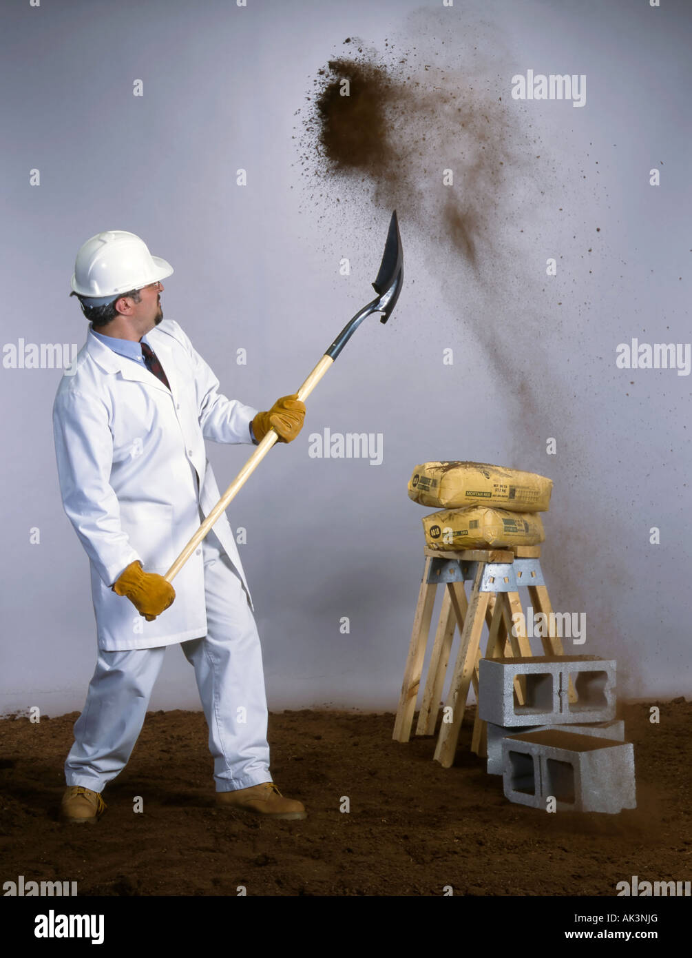 doctor doing construction Stock Photo