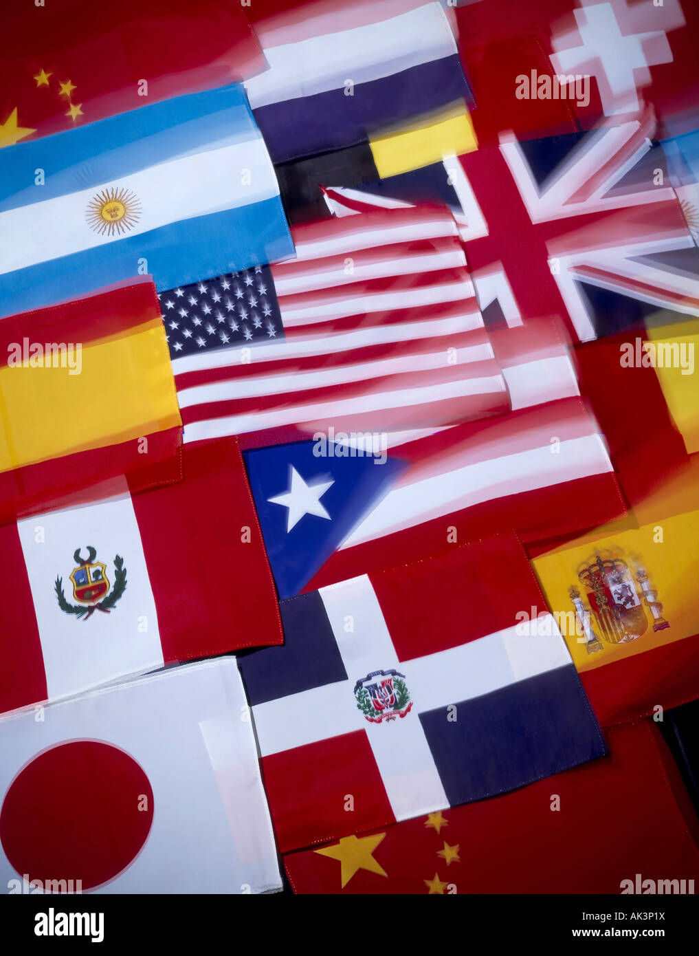 flags from around the world Stock Photo