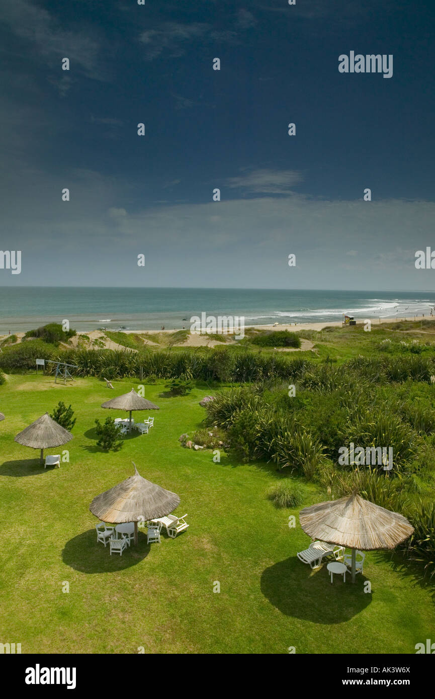 View from a window of the Hotel Portobello toward the beach at La