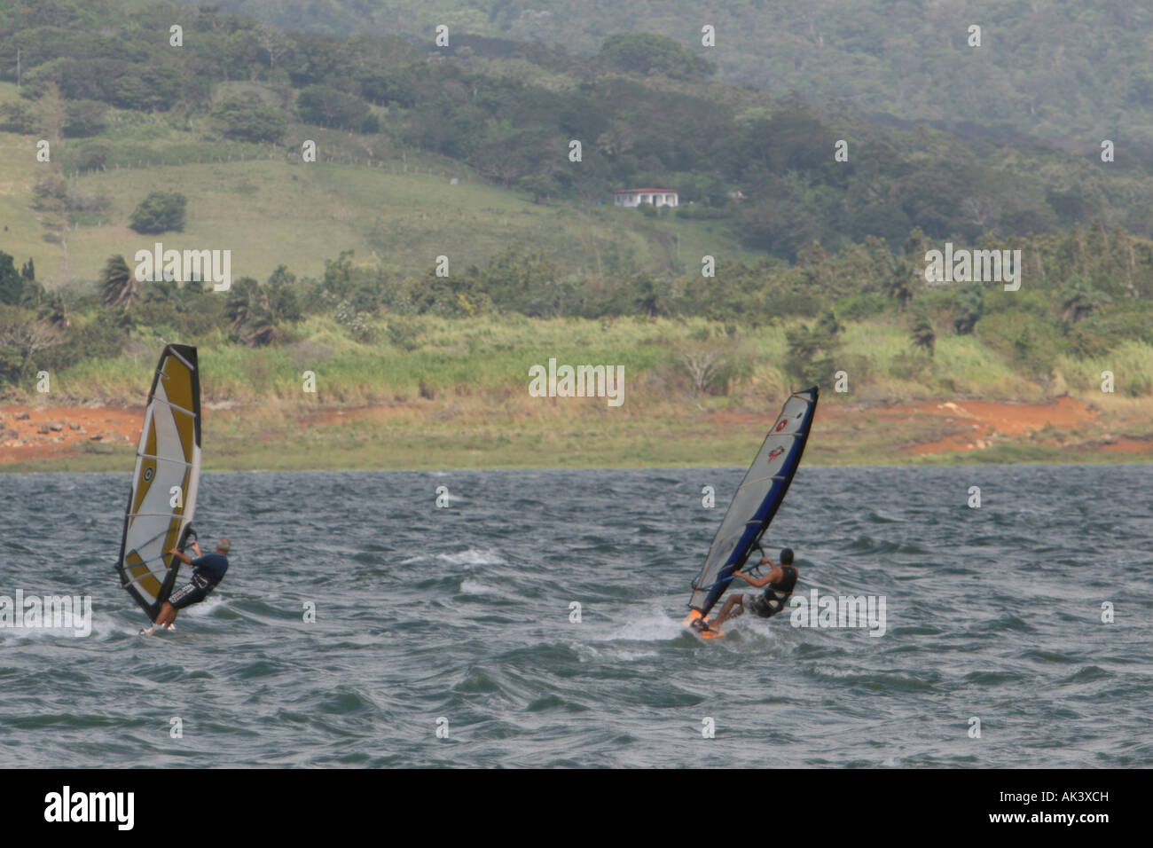 windsurfing in costa rica lake arenal Stock Photo Alamy