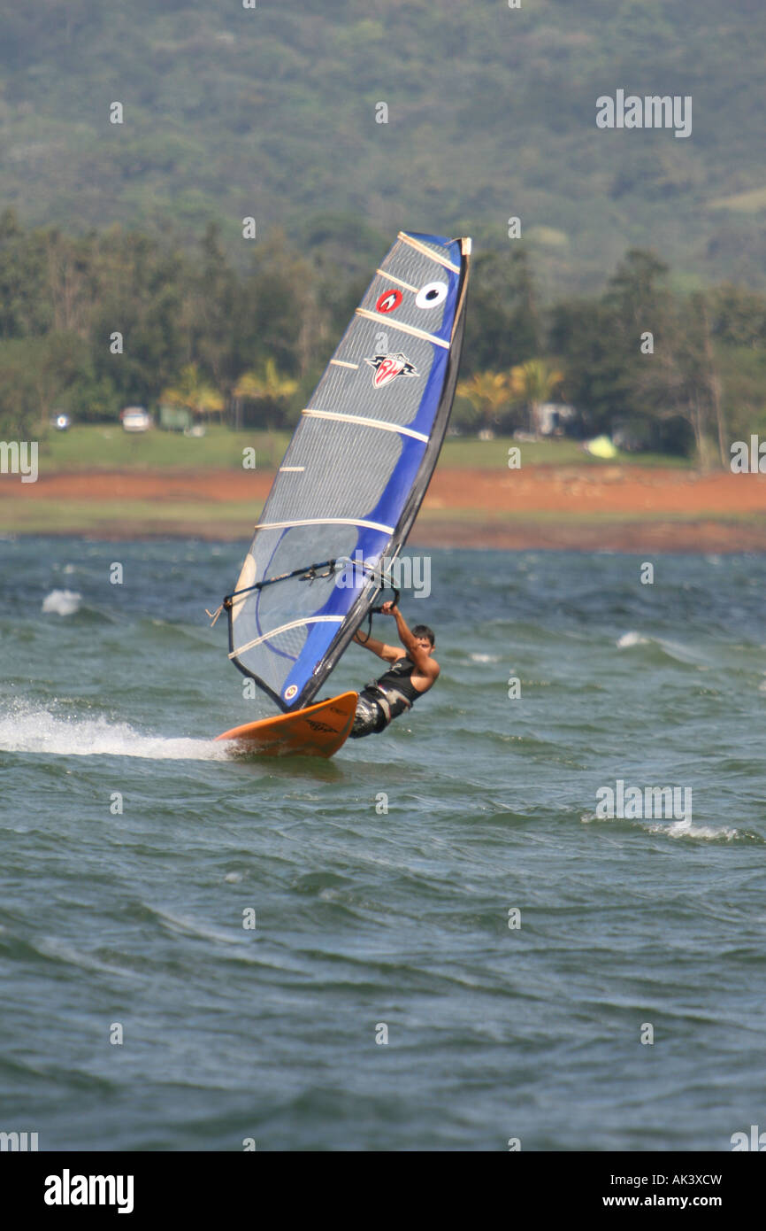 windsurfing in costa rica lake arenal Stock Photo Alamy