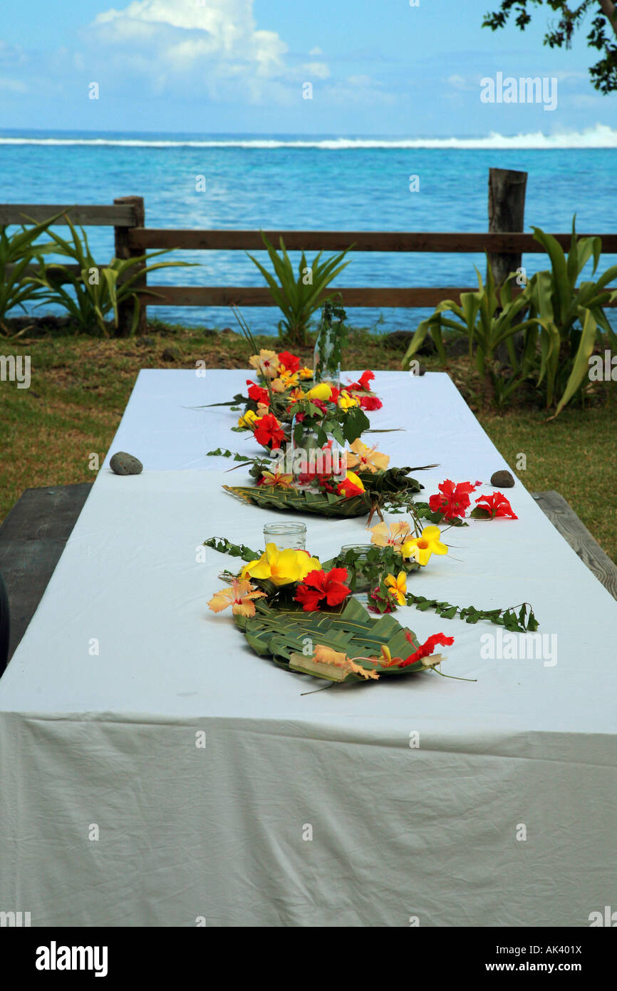 Banquet table setup Stock Photo Alamy