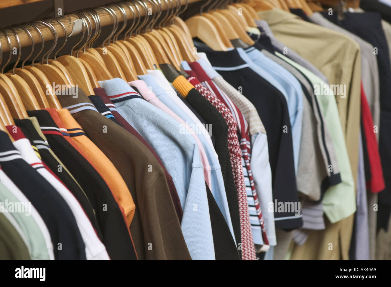 Clothes rack in a trendy boutique Stock Photo