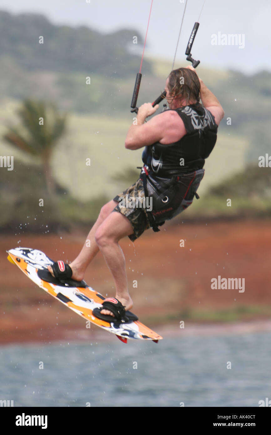 kite boarding in costa rica lake arenal Stock Photo Alamy