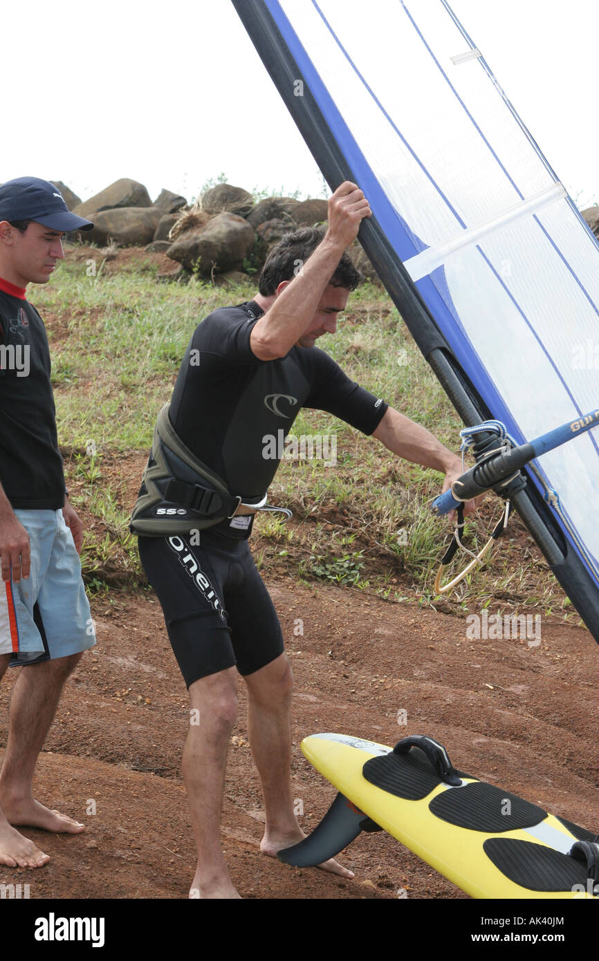 windsurfing in costa rica lake arenal Stock Photo Alamy
