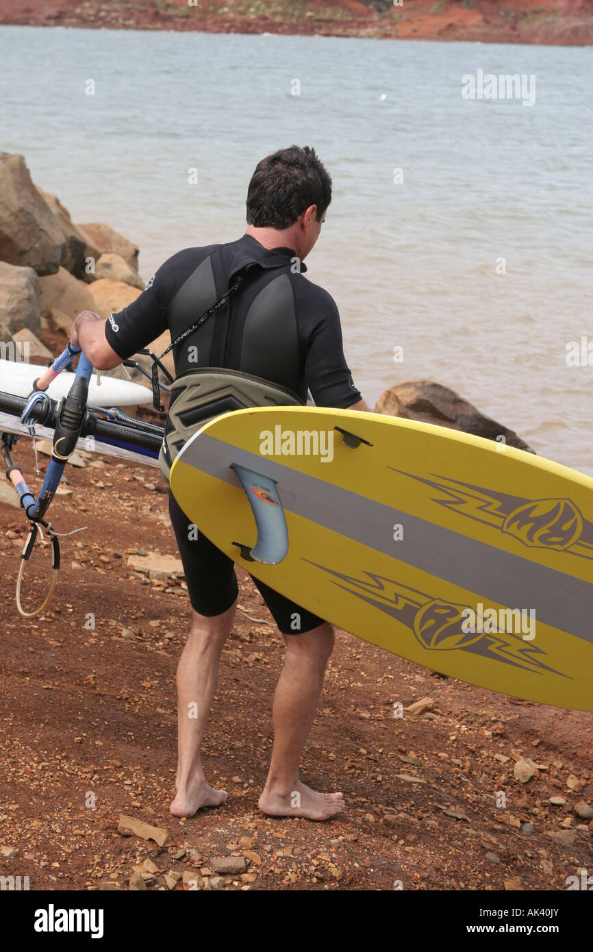 windsurfing in costa rica lake arenal Stock Photo Alamy