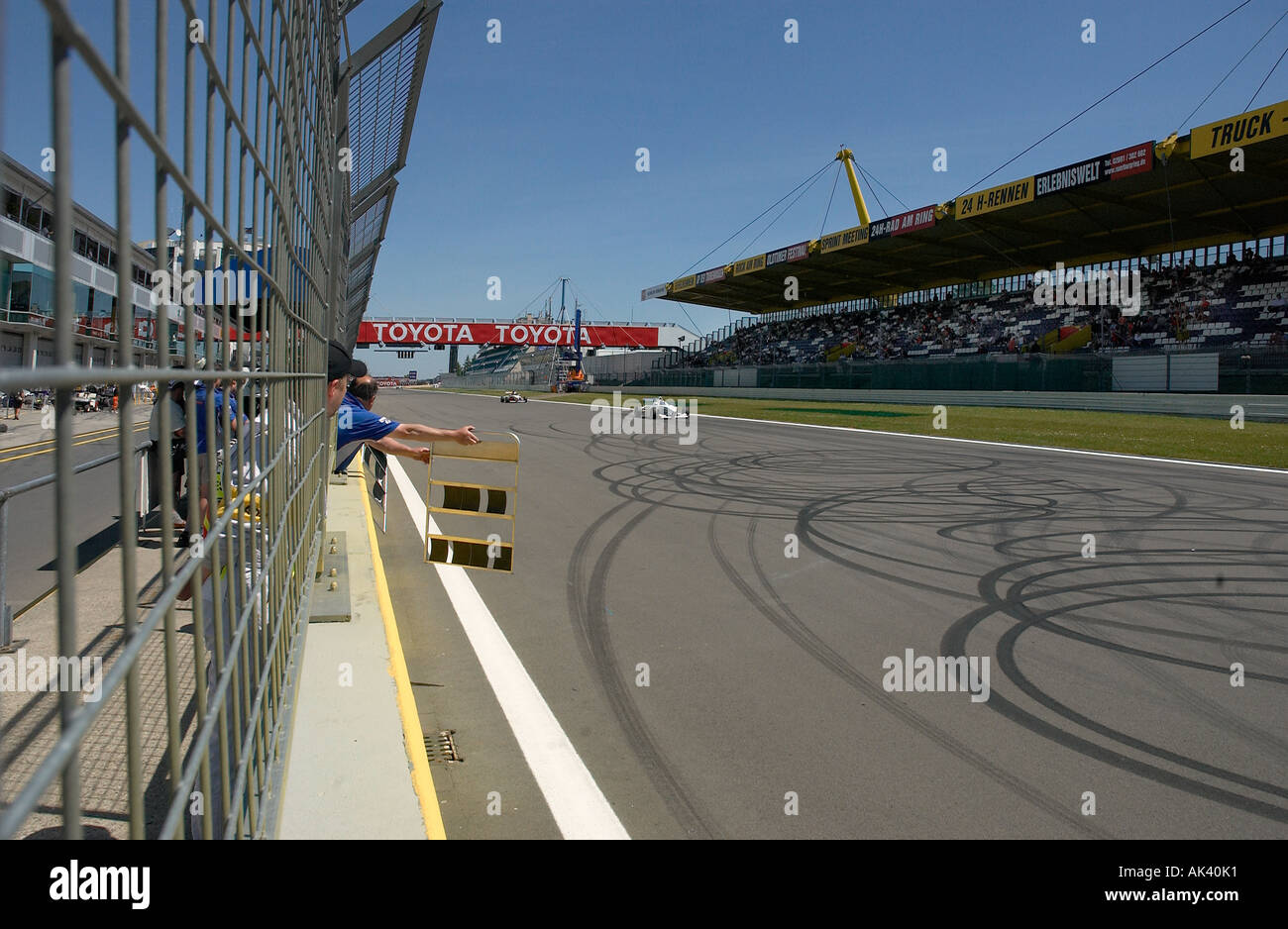 Hockenheim Race track with tyre marks Stock Photo