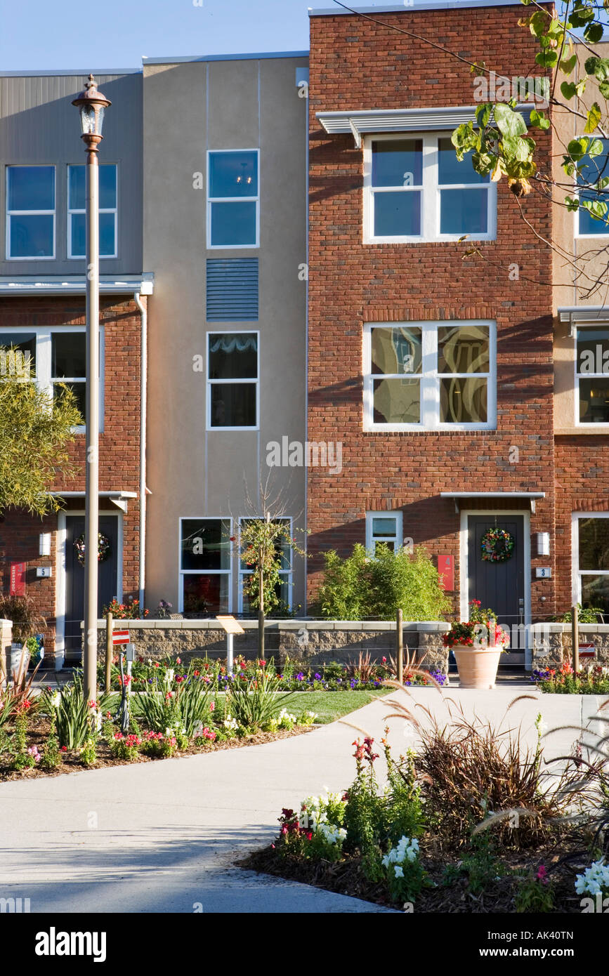 Front Exterior of Town homes Stock Photo