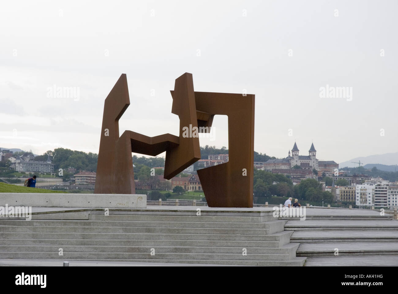 An art installation along the sea ront road in San Sebastian, Spain. Stock Photo