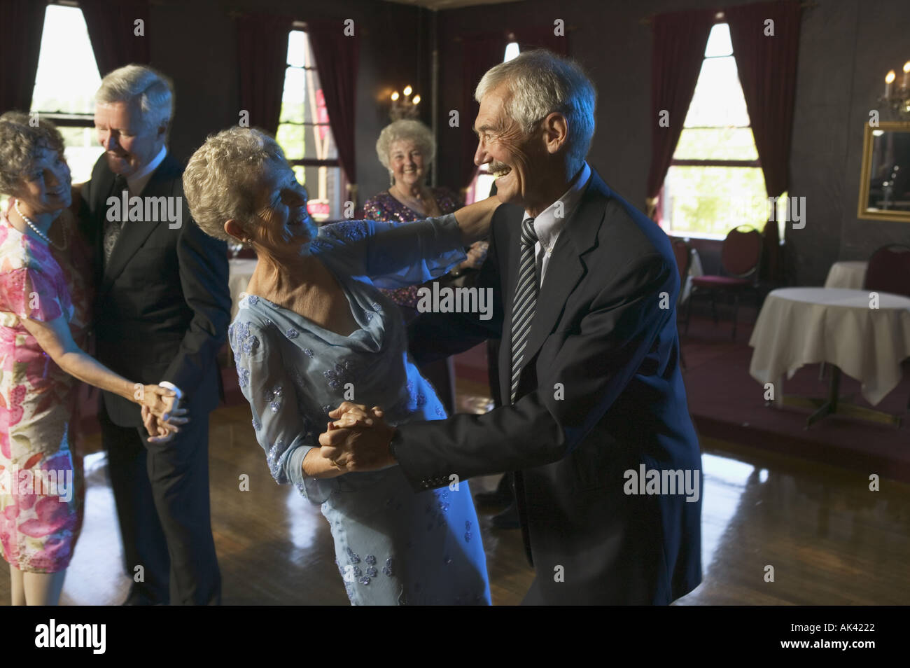 Senior couples on the dance floor Stock Photo