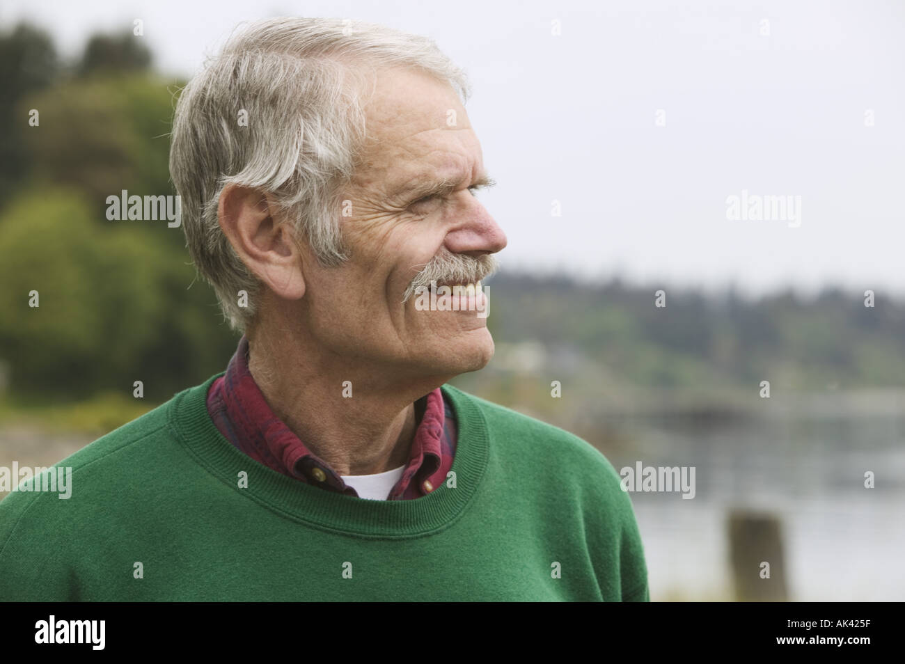 Portrait of a senior man outdoors Stock Photo