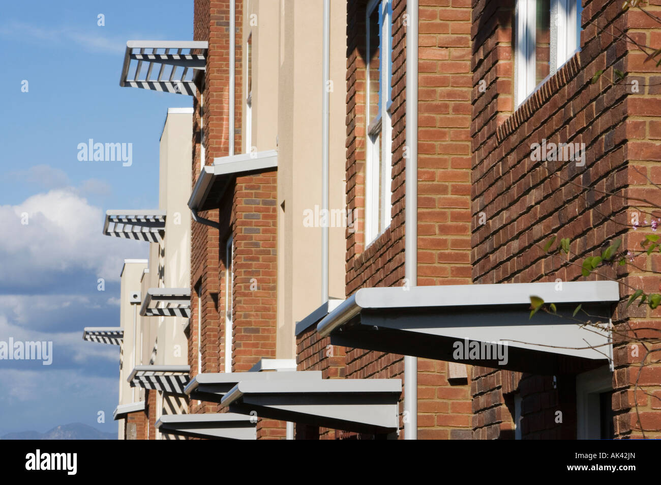 Exterior Shot of Contemporary Condominiums/Homes Stock Photo