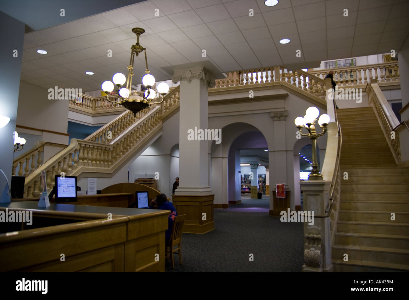 staircase interior Milwaukee public library building Stock Photo - Alamy