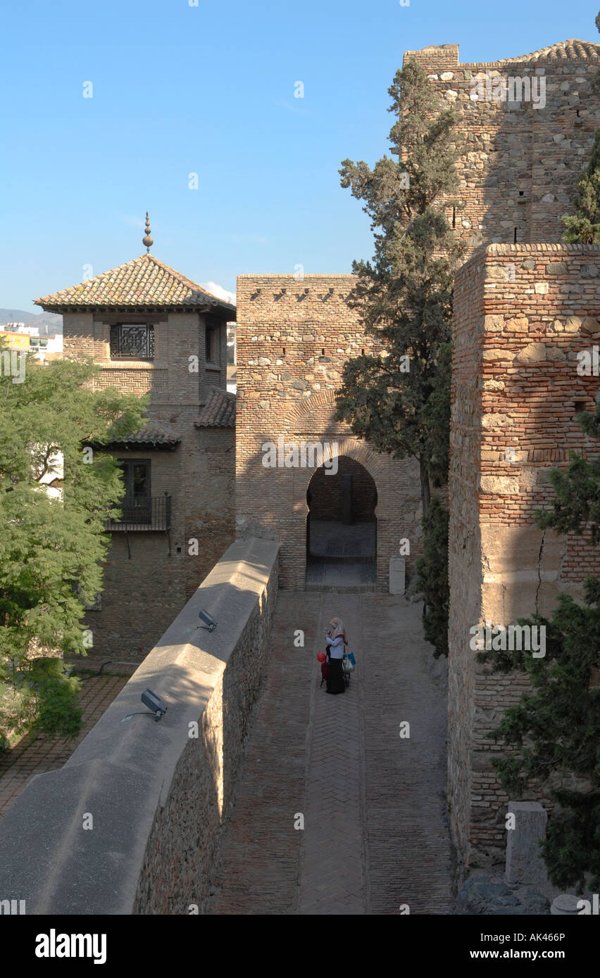 Walls Alcazaba Malaga Andalucia Spain Stock Photo